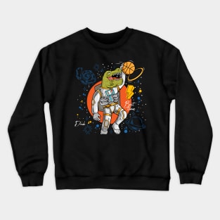 dinosaur t rex playing basketball Crewneck Sweatshirt